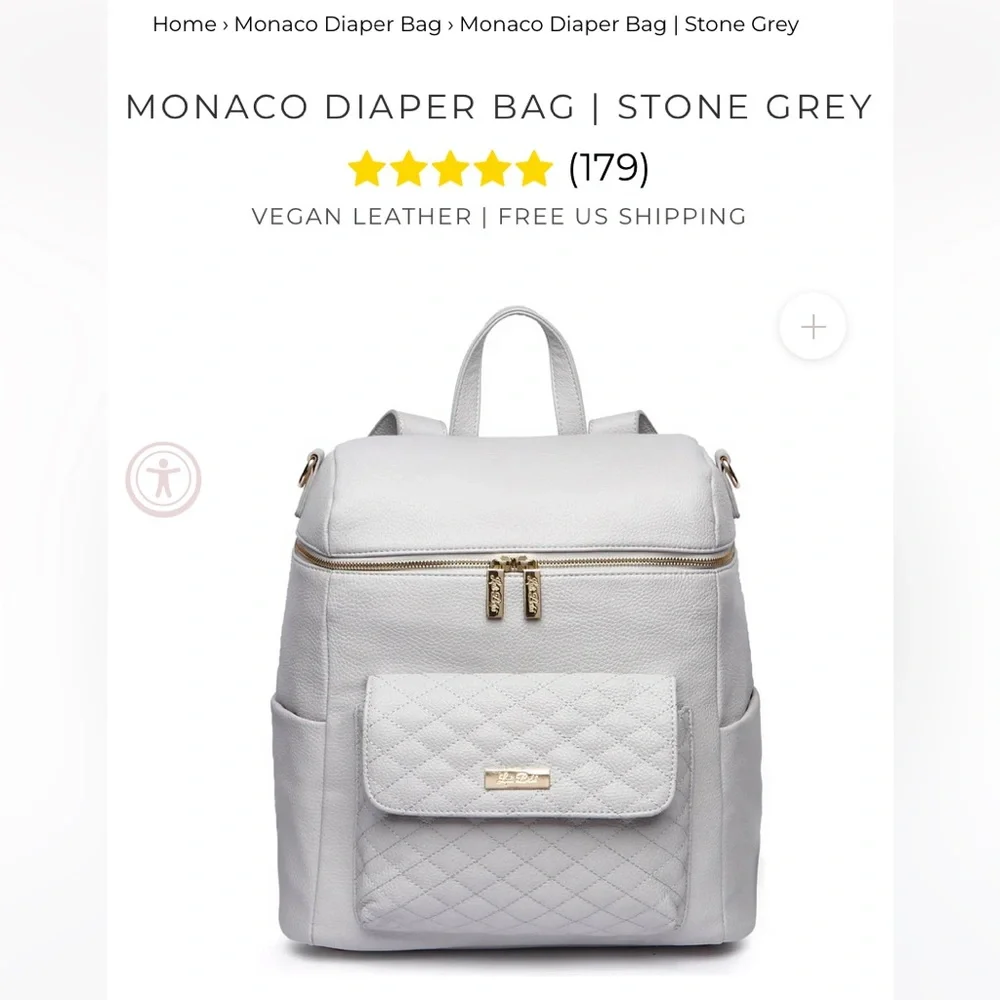 Light Gray Quilted Baby Bag Backpack